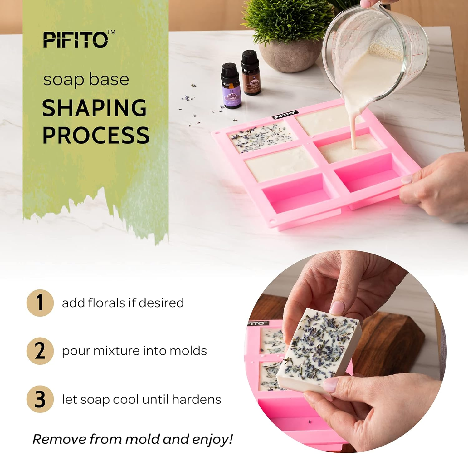Pifito Premium Oatmeal Melt and Pour Soap Base (5 Lb) - Natural Vegetable Glycerin Soap Base - Excellent Hand Soap Making Supplies image number 5