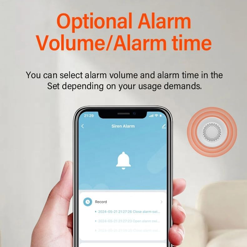 Uantii Tuya Smart Siren Alarm 100Db Loud Speaker Wifi Siren Speaker with Strobe Light Alert for Home Security System Works with Smart Life App (White)