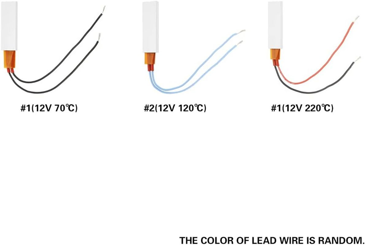 PTC Heating Element, 12V Aluminum PTC Heating Plate 70℃- 220℃ DC Ceramic Heater Circuit Thermostat Heater Plate Ceramic Thermostatic for Water Boiler (12V 70℃) image number 2