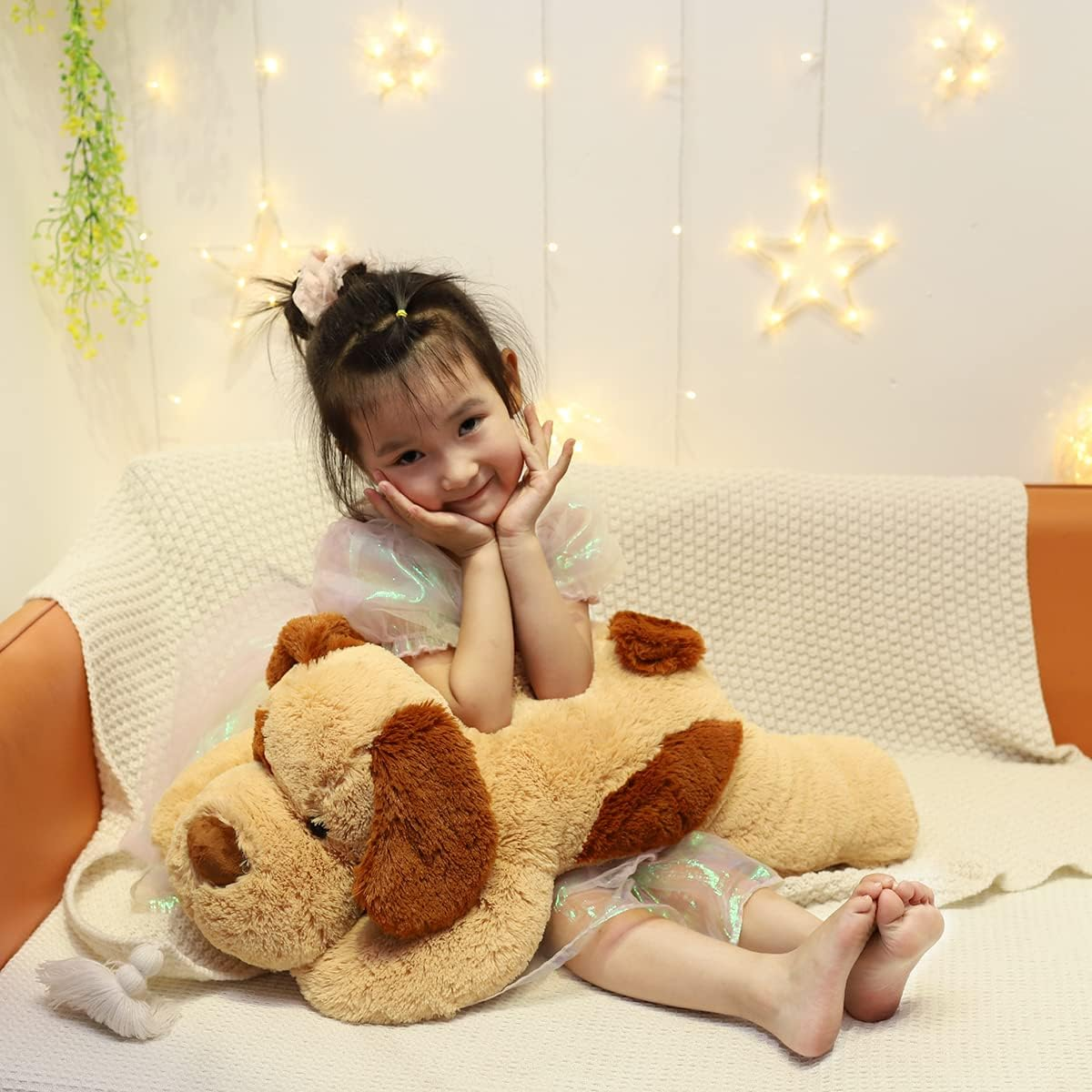 26.8 Inch 5 Lbs Dog Weighted Stuffed Animals for Anxiety and Stress Relief, Large Weighted Plush Animal, Cute Plush Toy Pillow, Gifts for Adults, Kids, Boys and Girls