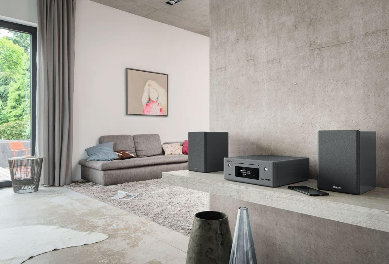 Denon RCD-N11DAB Compact System, Hifi Amplifier, CD Player, Internet Radio, Music Streaming, HEOS Multiroom, Bluetooth and Wifi, Airplay 2, Alexa Compatible, 2 Optical TV Inputs, DAB+ Radio image number 5