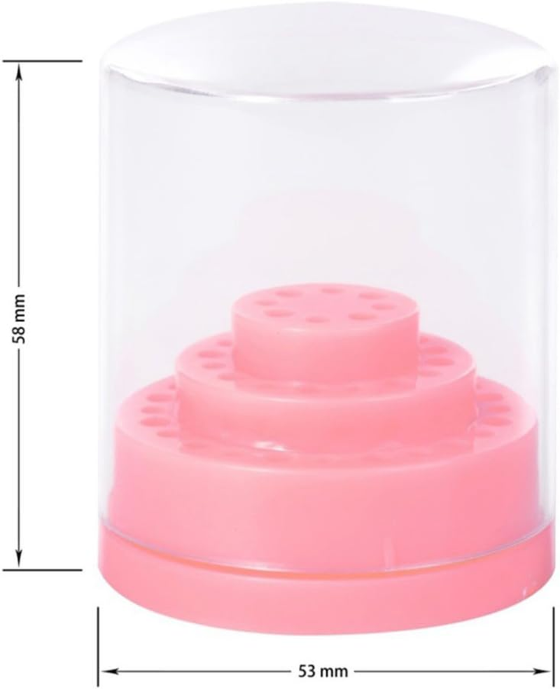 Nail Drill Bit Holder Stand Displayer Organizer Co Ainer 48 Holes Nail Tools Acrylic Cover image number 4