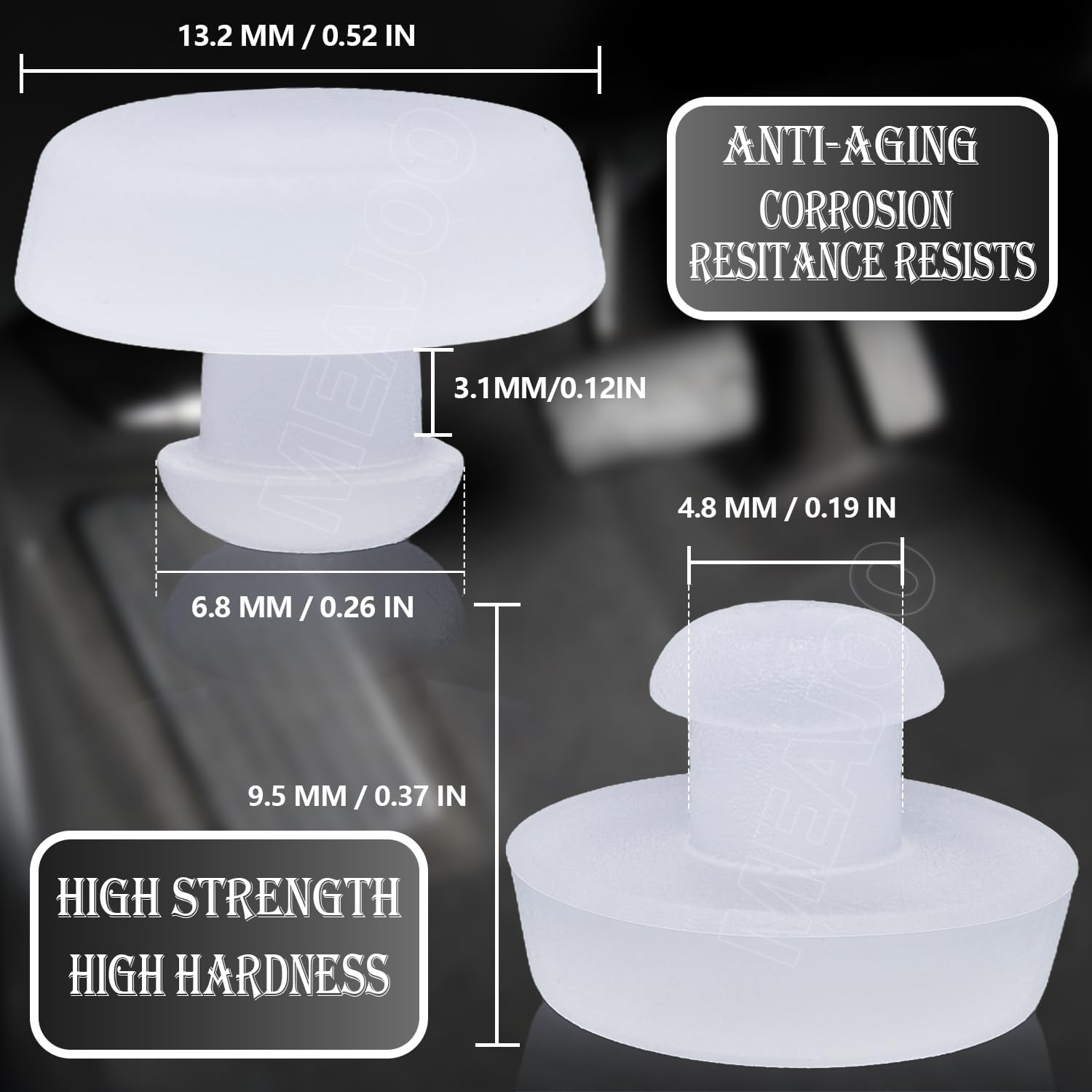 MEAJOO 2PCS Hyundai Kia Brake Pedal Stopper, Brake Pedal Stop Pad 32876-36000 Compatible with Kia Optima Sorento Sportage Soul, Hyundai Accent Elantra Sonata Veracruz 32876-25000 - 5 Pcs - 32876-36000 / B image number 2