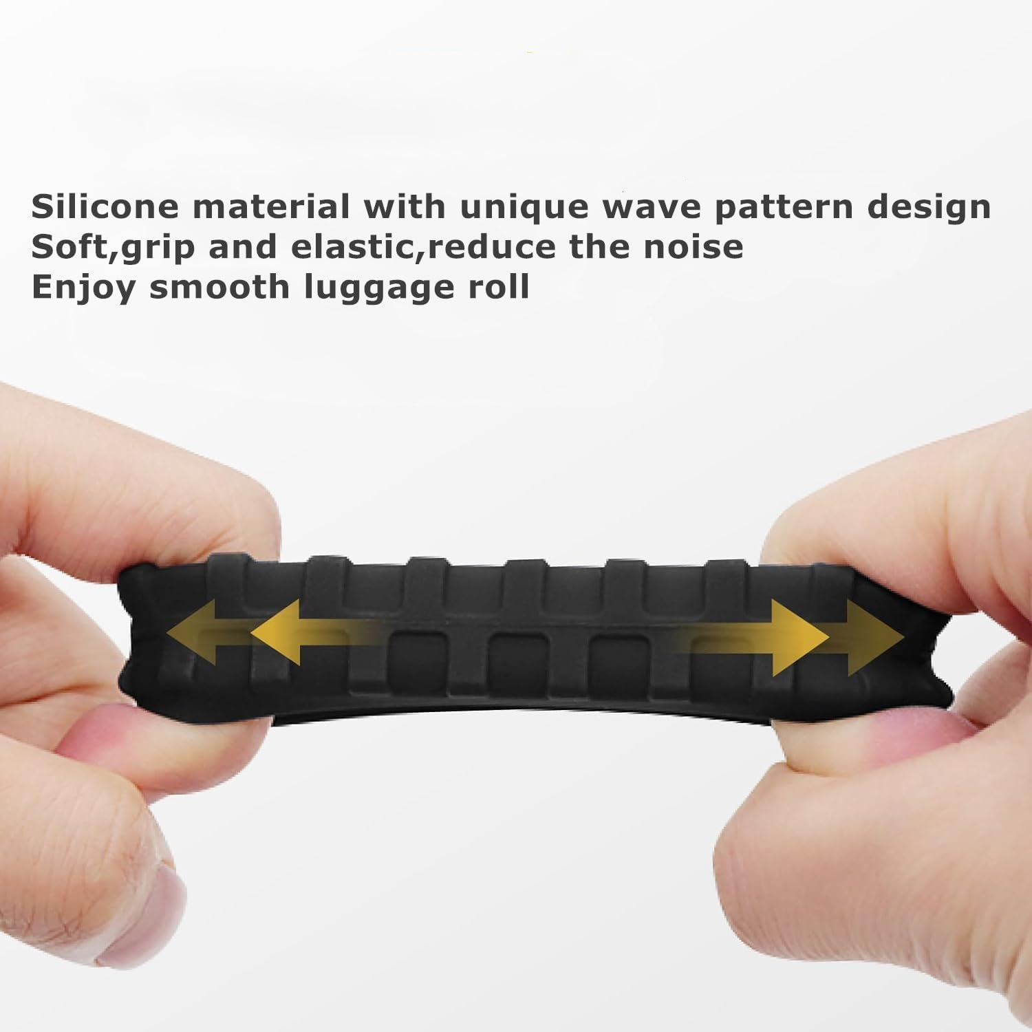 Elegance-Go Luggage Wheel Covers, Pack of 8 Silicone, Noise, Shock-Absorbing, Black, 5.5Cm X 5.5Cm X 1.5Cm image number 4