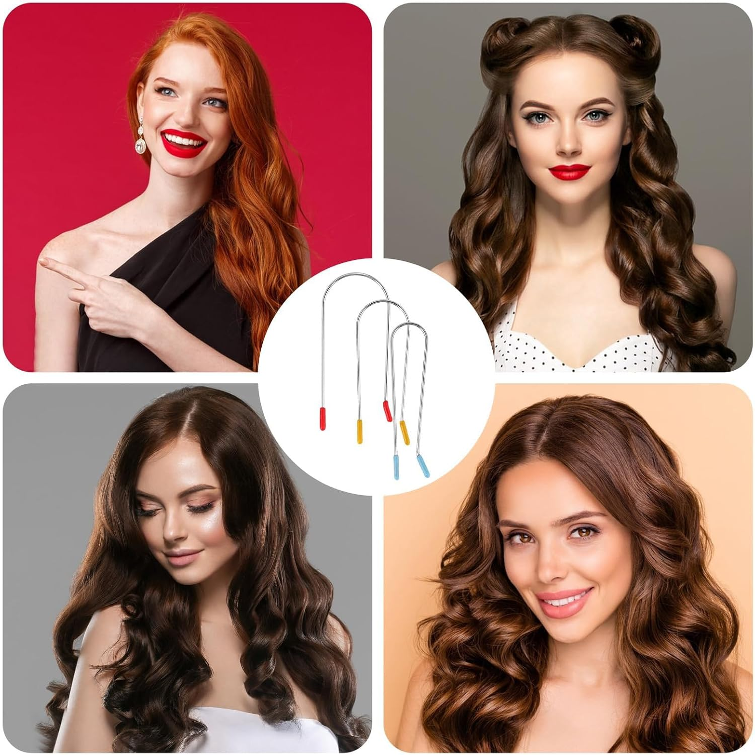 24 Pcs Hot Curler Clips Replacement Kit,3 Sizes Hot Curler Clips Replacement Pins Hot Roller Strong Securing Clips, Stainless Steel for Electric Rollers,Assorted Hot Roller Clips Large,Hot Curler Clip image number 6