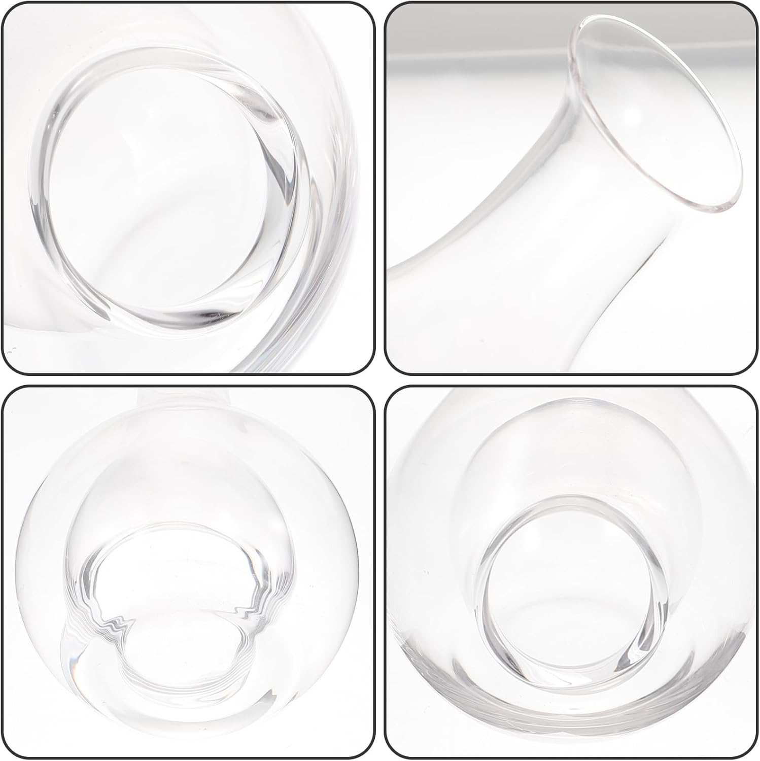 Amosfun Glass Wine Decanter with Concave Ice Chamber 13Oz Sturdy Glass for Red Wine Serving and Beverage Cooling image number 6