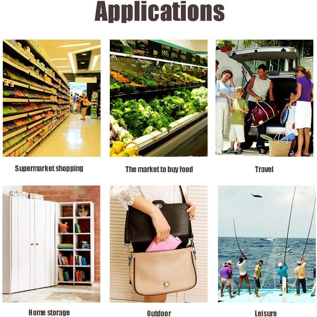 6 Pack Fold up Shopping Bag Reusable Grocery Bags Foldable Portable Storage Bags and Handy Travel Bags for Shopping,Outdoor Travel,Camping Hiking Random Pattern image number 6