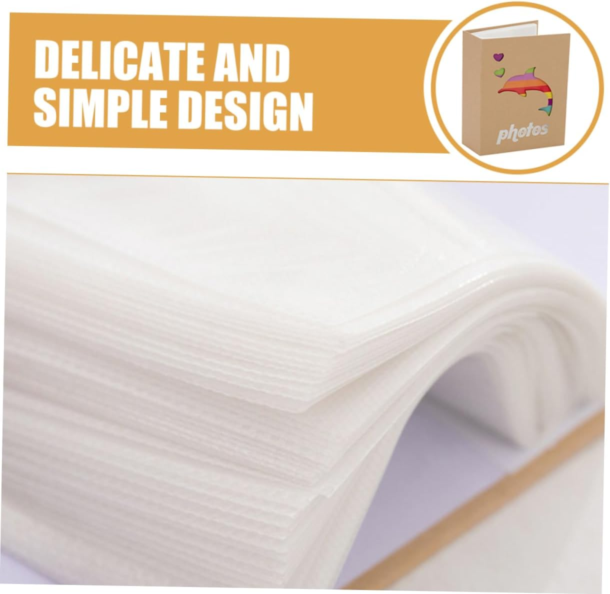 Colorful Kraft Paper Baby Photo Album with Animal Print, 5-Inch 200-Pocket Small Keepsake Album for Newborns and Toddlers, Memory Book for Baby Boys and Girls - As Shown image number 2