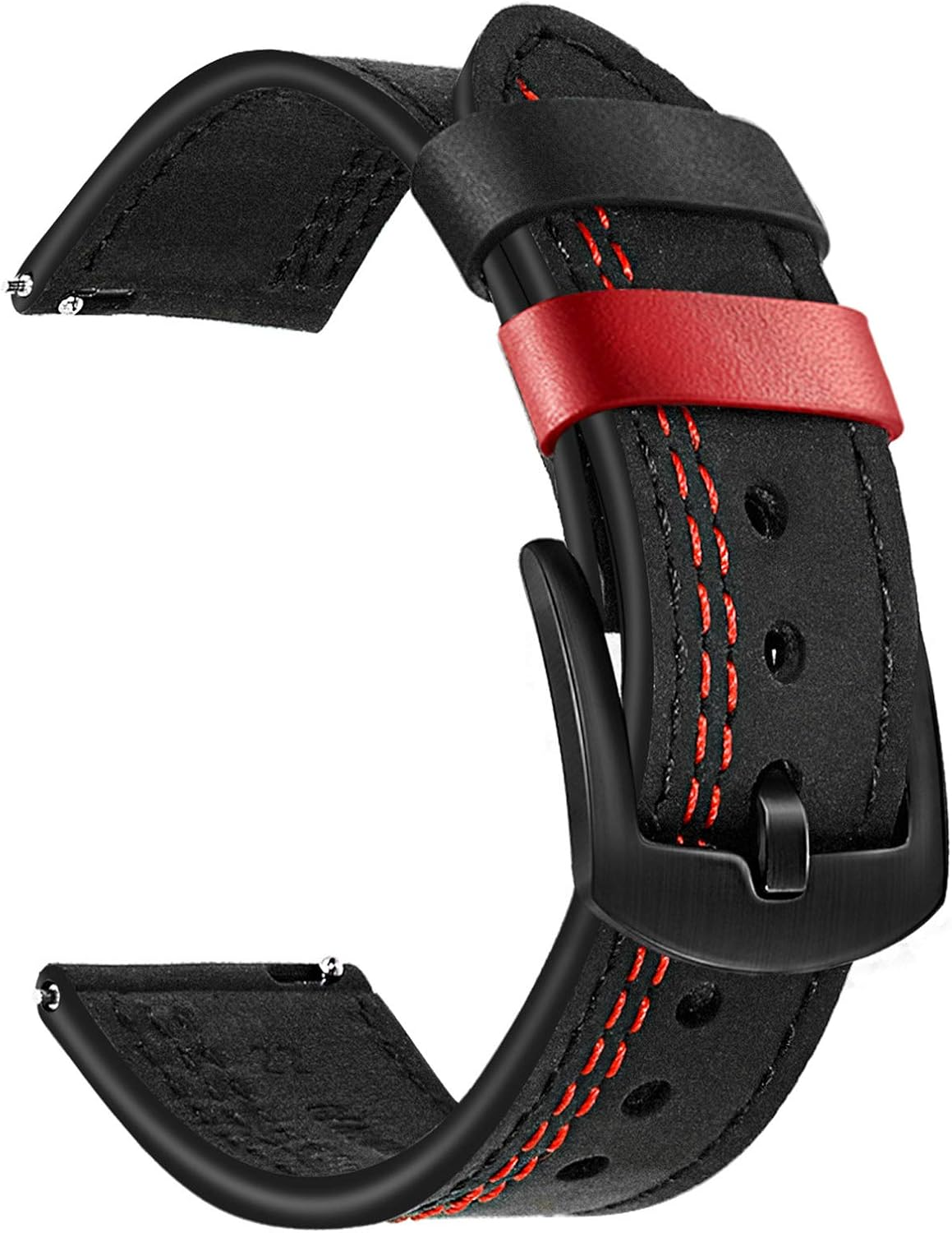Trumirr Replacement for Amazfit Balance/Amazfit Bip 5/Amazfit GTR 4/GTR 2E Leather Strap, 22 Mm Double Colour Genuine Leather Watch Strap Sports Replacement Strap for Amazfit GTR 2E/Gtr 47 Mm/Amazfit