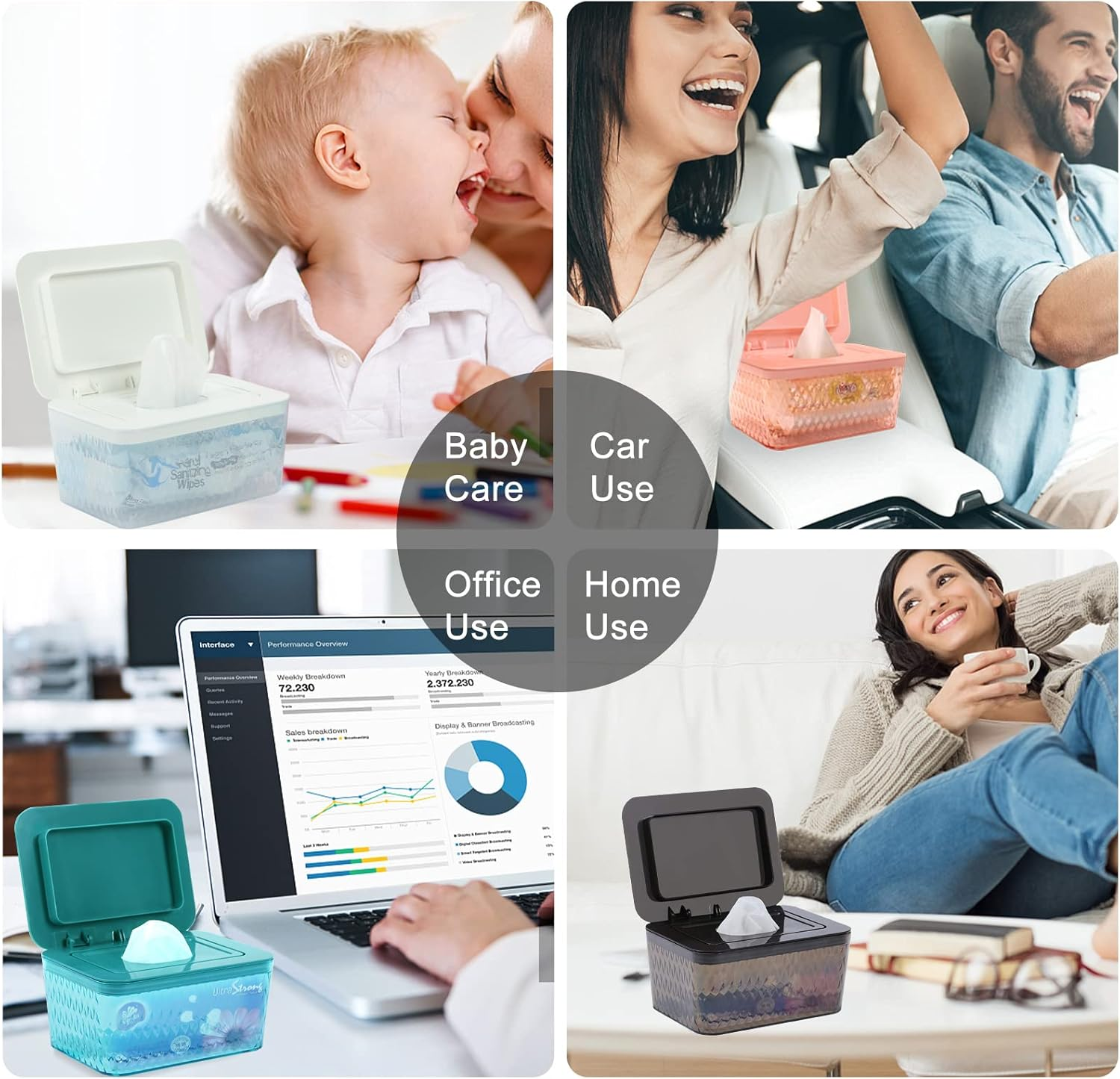 Wipes Dispenser Seal-Designed Wipe Dispenser Holder Wipes Case Box for Bathroom Keep Wipes Fresh, Dust-Proof & Non-Slip image number 6