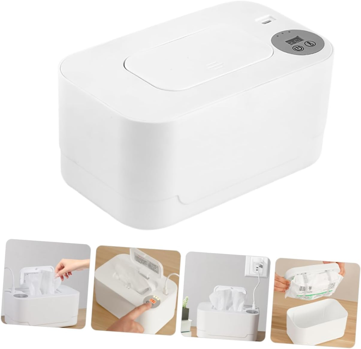 Yardenfun Wipe Warmer Dispenser Portable Reusable Wipes Container Warmer for Bathroom Travel Large Capacity image number 1