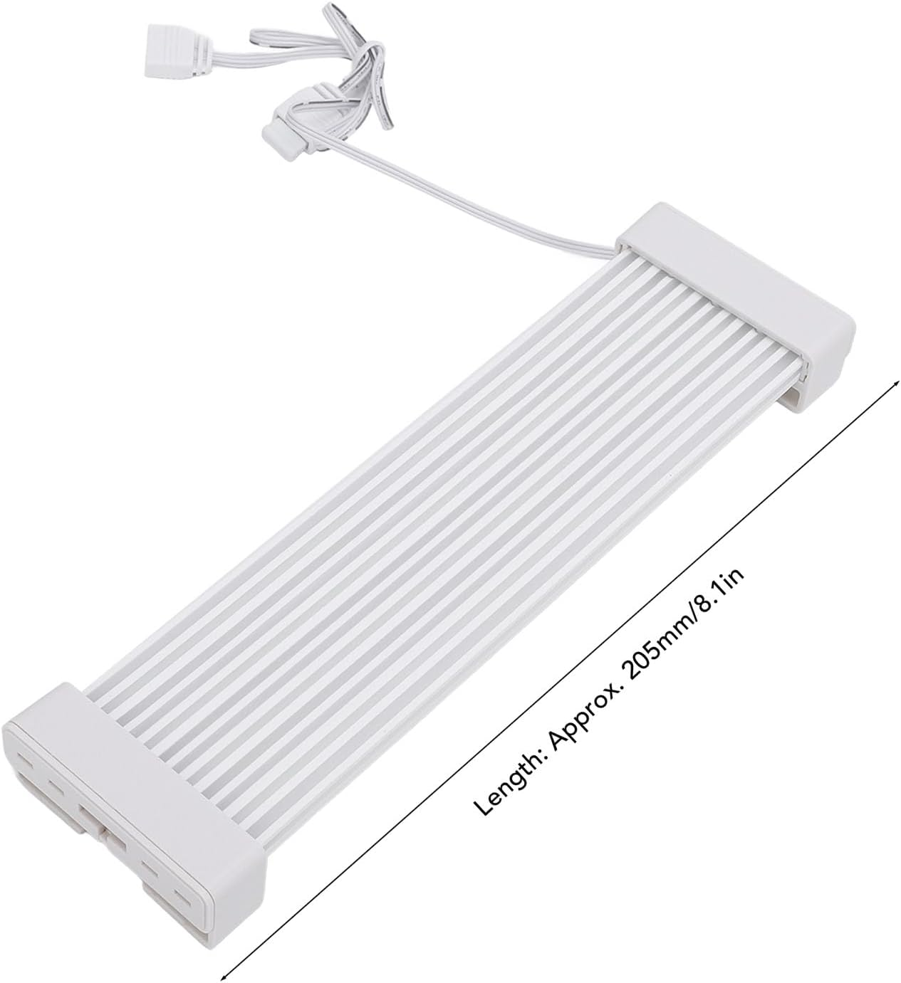 24 Pin to 24 Pin RGB GPU Cable, 205Mm Silicone Graphics Card RGB PSU Cables with 6 Wire Combs, 5V ARGB PC PSU Cables Graphics Card Power Supply Extension for Computer Case (White - Black Head image number 7