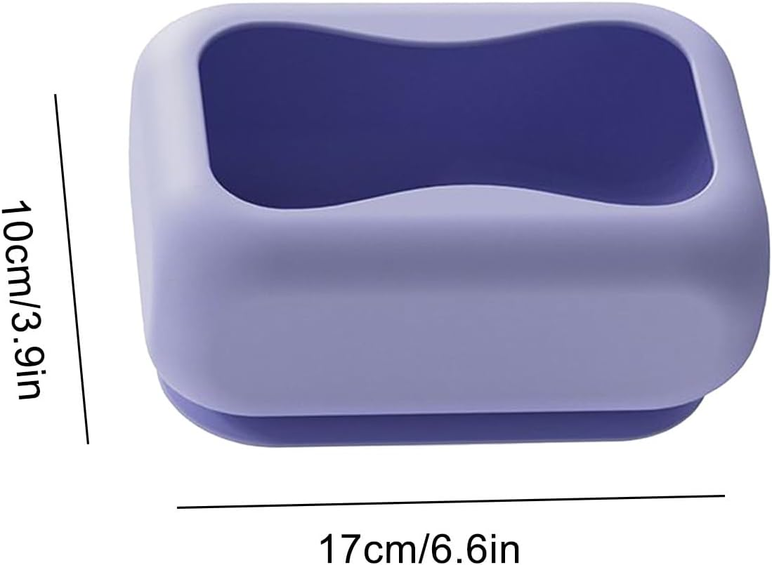 Tissue Box Cover - Modern Facial Tissue Holder with Suction Cup - Silicone Wall Mount Storage Organizer for Desk Table Living Room Apartment Bedroom Hotel Farmhouse Restaurant Car - Blue image number 3