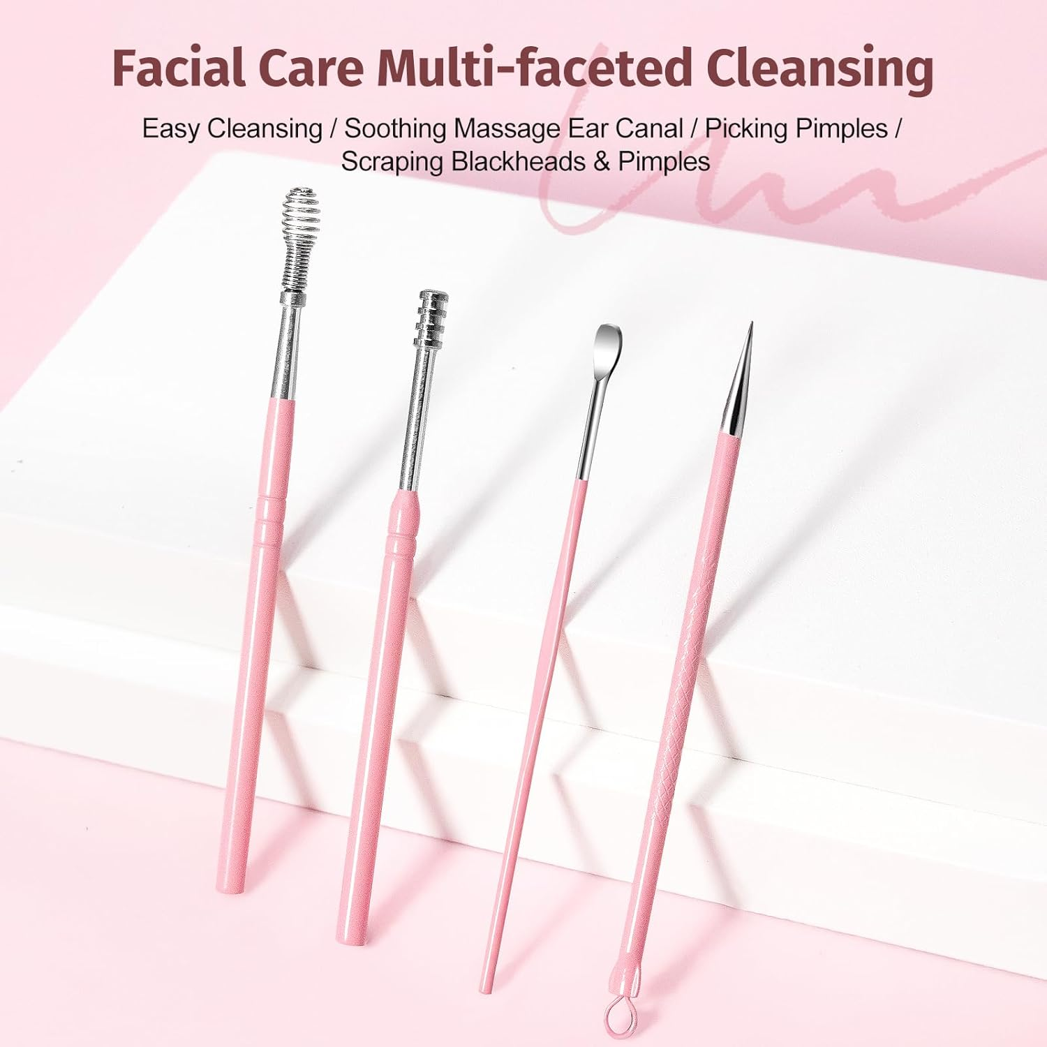 Nail Kit, 13-In-1 Professional Manicure and Pedicure Set with Nail Clippers, Nail Clippers Set Cuticle Trimmer, Facial Care Tools（Pink) image number 6