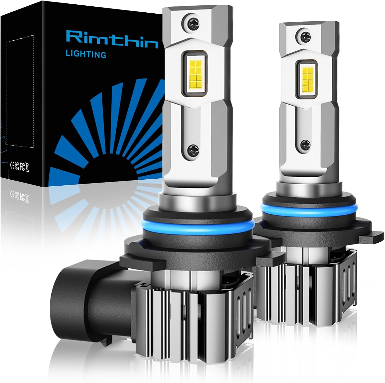 H11 9005 Bulbs Combo, Automotive Parts & Accessories 60,000LM, 1:1 Halogen Mini Size, 6000K White H9/H8/HB3 Fog Bulbs with Fan, Plug and Play, Pack of 4 image number 3