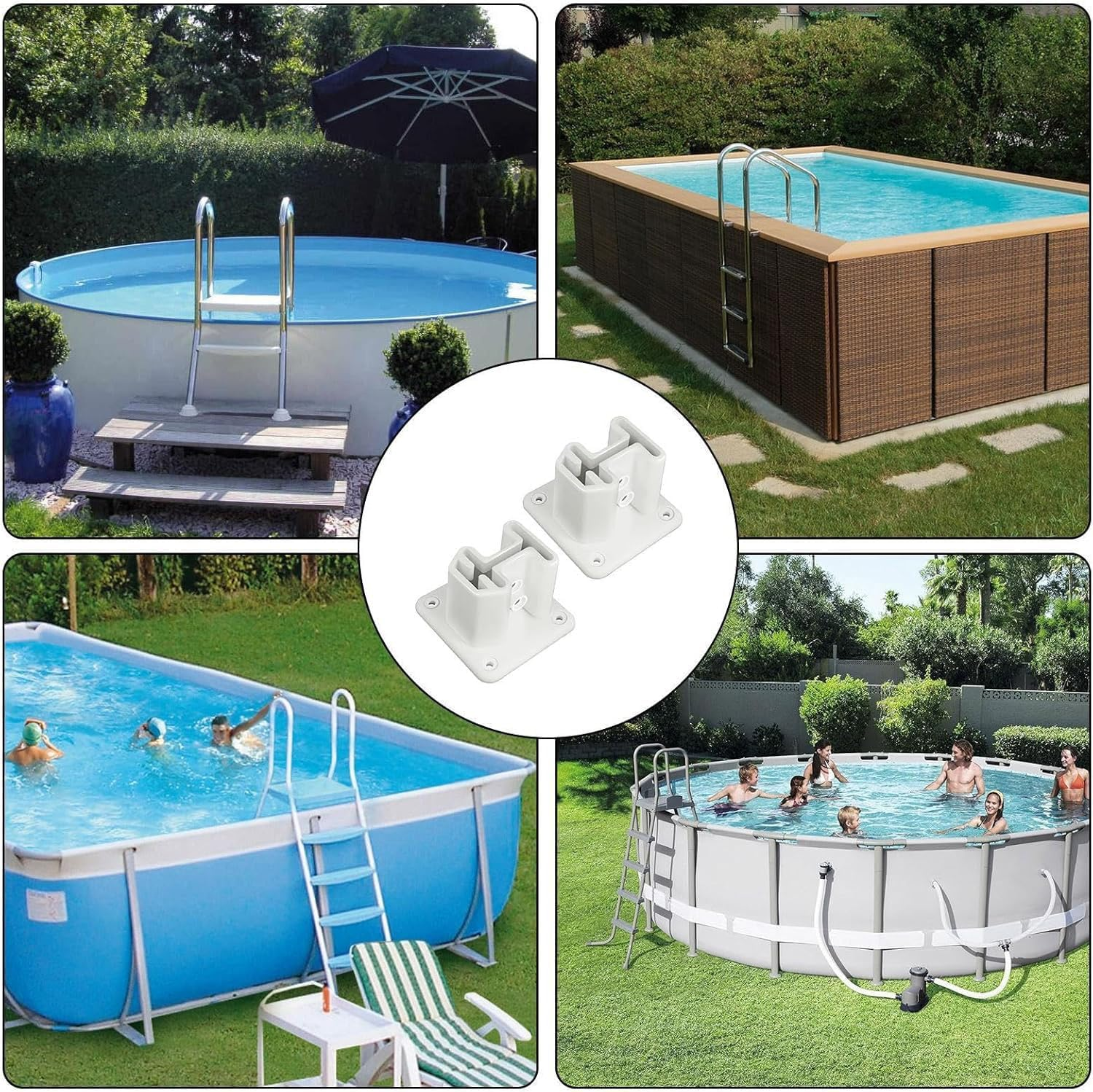 Upgraded Pool Ladder Flanges &ndash; Durable Resin Replacement Parts for In-Ground Pools | Swimming Pool Ladder Repair Component (Set of 2) image number 6