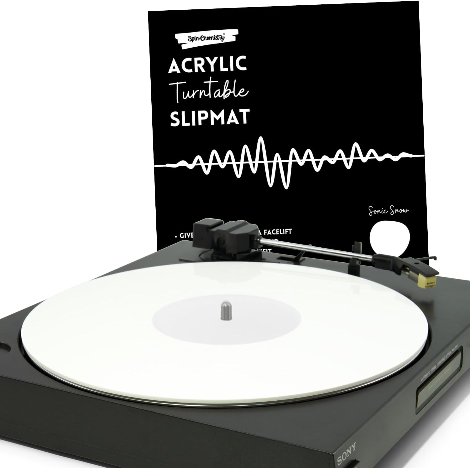Acrylic Turntable Slipmat for Playing Vinyl Records (Sonic Snow) image number 5