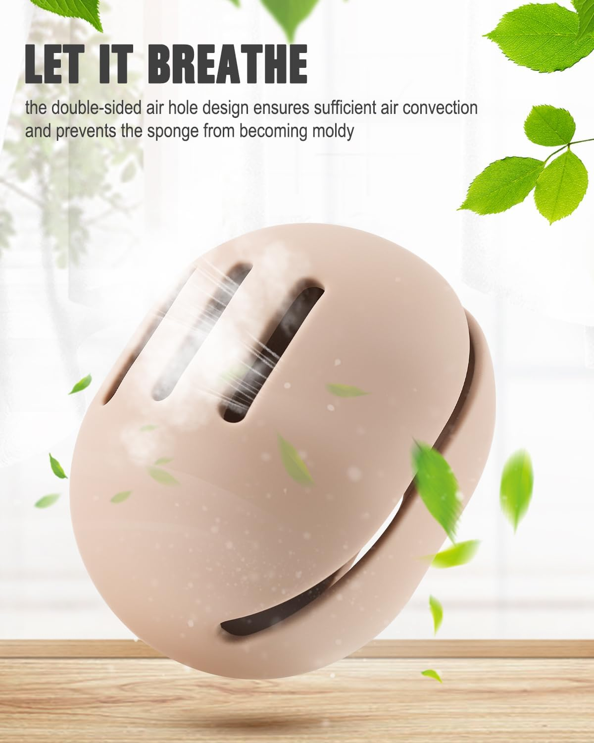 Makeup Sponge Holder &ndash; Shatterproof Eco-Friendly Silicone Beauty Make up Blender Case for Travel - Khaki image number 1