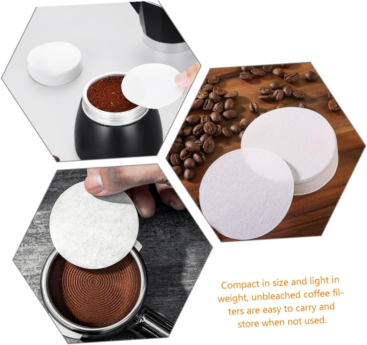 COHEALI 300Pcs Unbleached Coffee Filter Paper Espresso Filtering Paper Disposable Filter Pads for Manual Drip Coffee image number 3