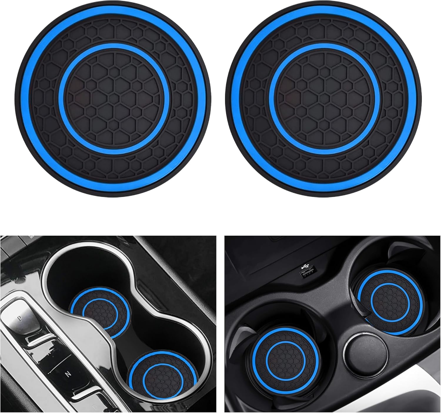 2 PCS Car Cup Holder Coaster,Car Coasters Cup Mats,2.75 Inch Universal Car Cup Coasters,Non-Slip anti Dust Mats Cup Holder Insert Coaster, Suitable for Most Car Interior (Red)