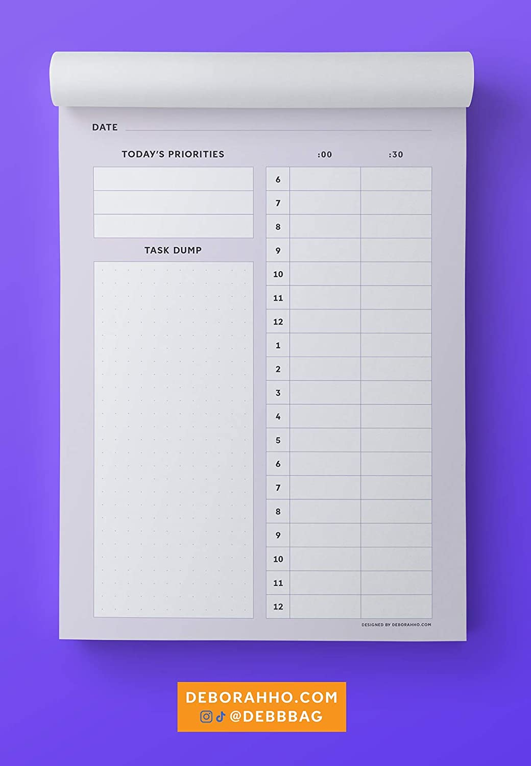Daily Timeblock Planner A5 - Undated, Productivity, To-Do List, Timeboxing, Time Management, Notepad, Diary image number 3