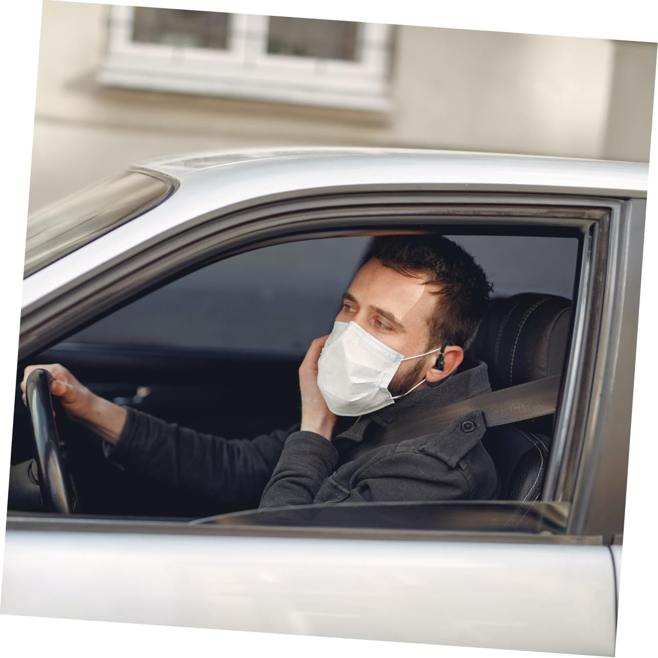 Operitacx Long Battery Life TWS Wireless Earphone Lightweight Driving Earpiece with Mic Workout Compatible Headset for Running and Exercise Black image number 4