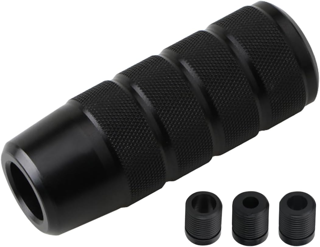 Osilly 95Mm/3.74" Car Shifter Knob, Aluminum Weighted Automotive Gear Shift Manual Knobs Lever with 3 Threaded Adapters M8 M10 M12 X 1.25, Universal for Vehicle（Silver）