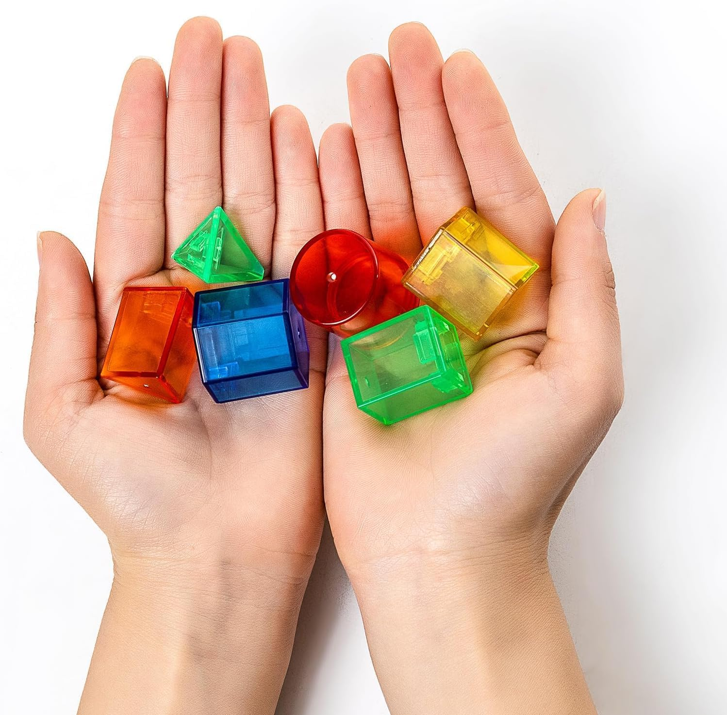 60 PCS 3D Shapes - Children'S Geometric Solids, Light Table Teaching Aids, Light Table Translucent Toys image number 4