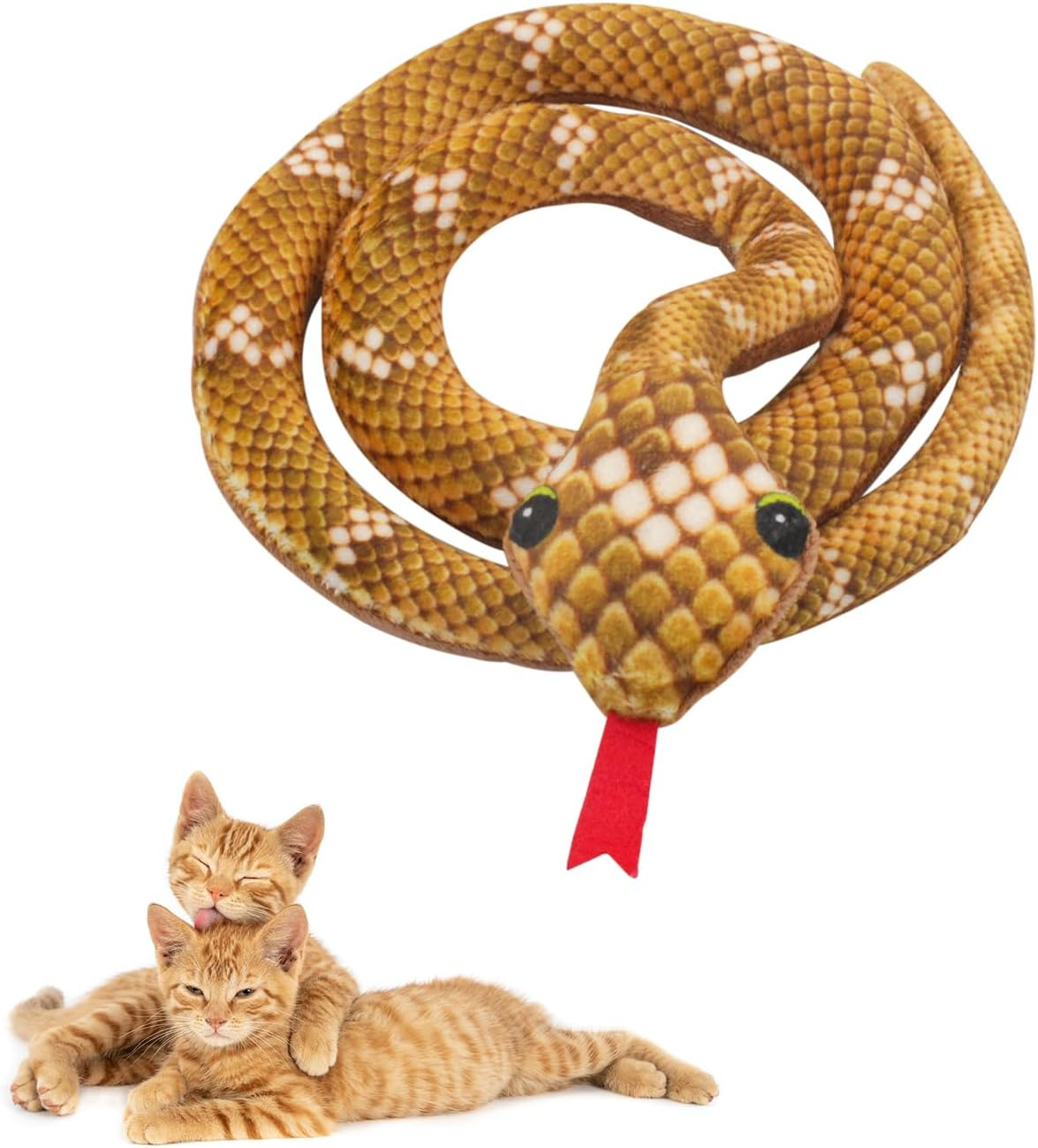 Andiker Cat Catnip Toy for Cats, 31 Inch Long Snake Catnip Toy with Crinkle Sound, Cat Interactive Toy, Plush Toy for Playing Cat Chew Toy (Green)