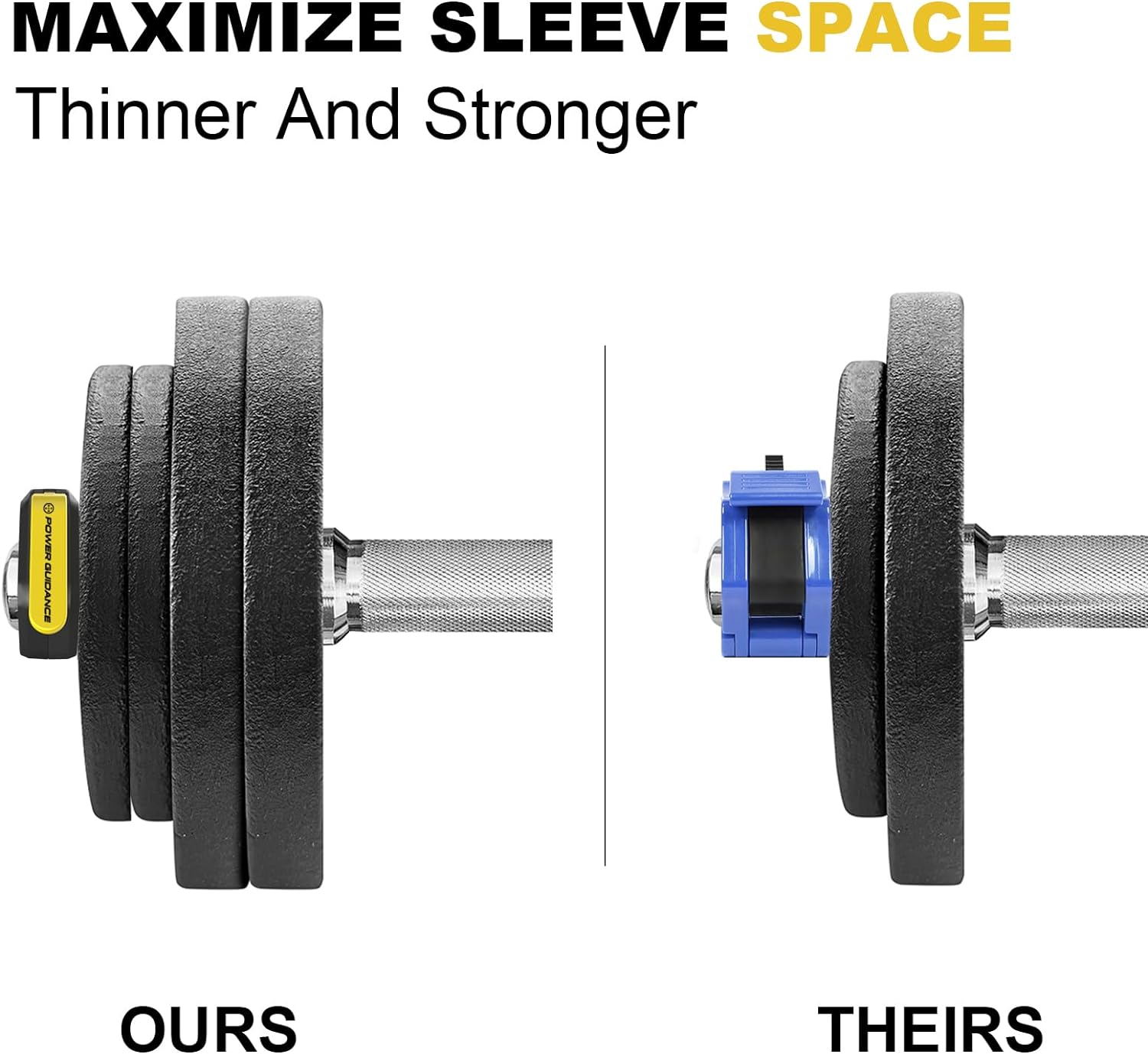 Power Guidance Barbell Collars Barbell Clips,50 Mm Olympic Barbell Clamps,Non-Slip Weight Clamps Quick Release Barbell Collar for Workout Weightlifting,Olympic Lifts and Strength Training - Black (Nylon + Rubber Lining) image number 6