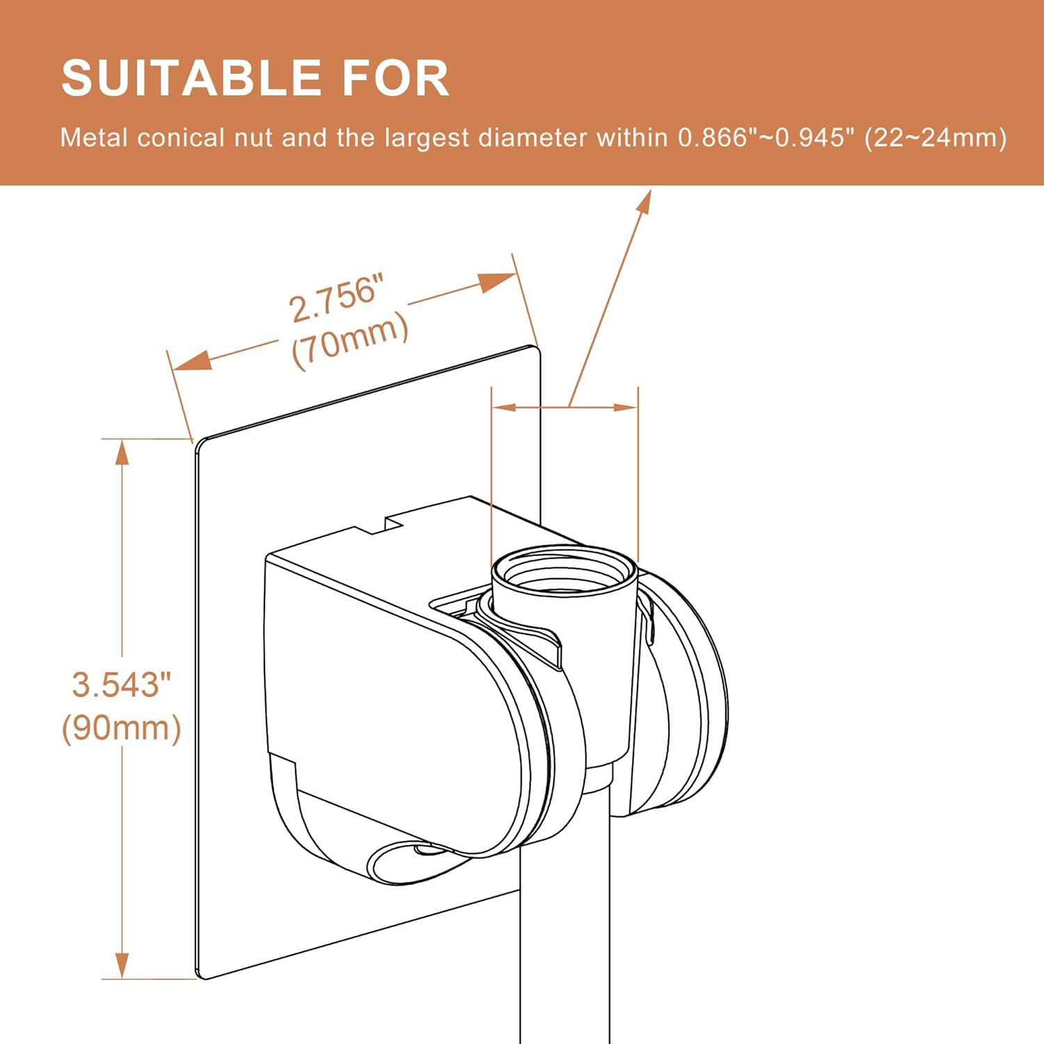 Gwernkb Shower Head Holder Strong Adhesive No Drilling Wall Mount Adjustable Handheld Showerhead Bracket for RV Kids Bathroom Shower,Fix Firmly and Use Conveniently (Silver, 1)