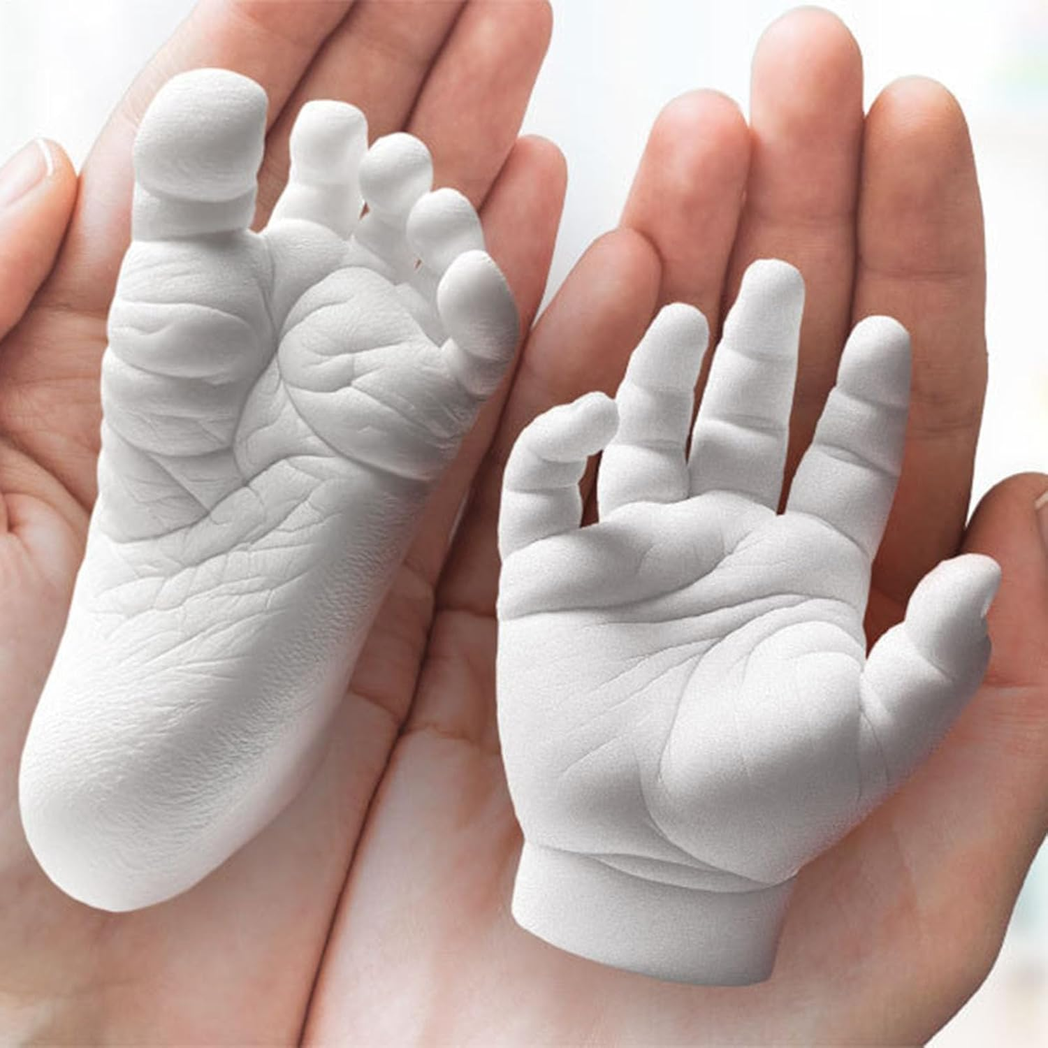 Baby Hand and Foot Cast Set, Hand and Footprint Plaster Set, Milestone Mould Casting Decoration for Bedroom, Living Room, Desk and Study image number 4