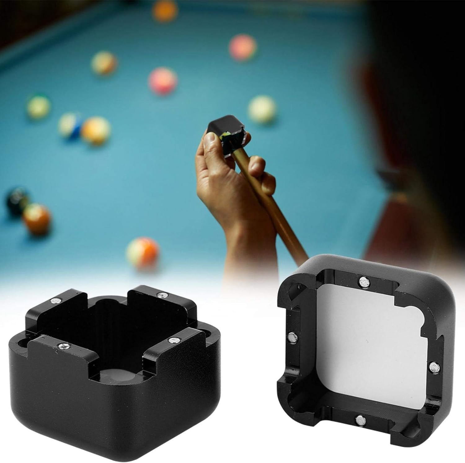 Joyzan Cue Tip Chalk Holder, Portable Mini Pool Cue Tip Tool Billiard Accessory Pool Snooker Chalk Holder Magnet inside Lubricate Detachable Cap image number 5