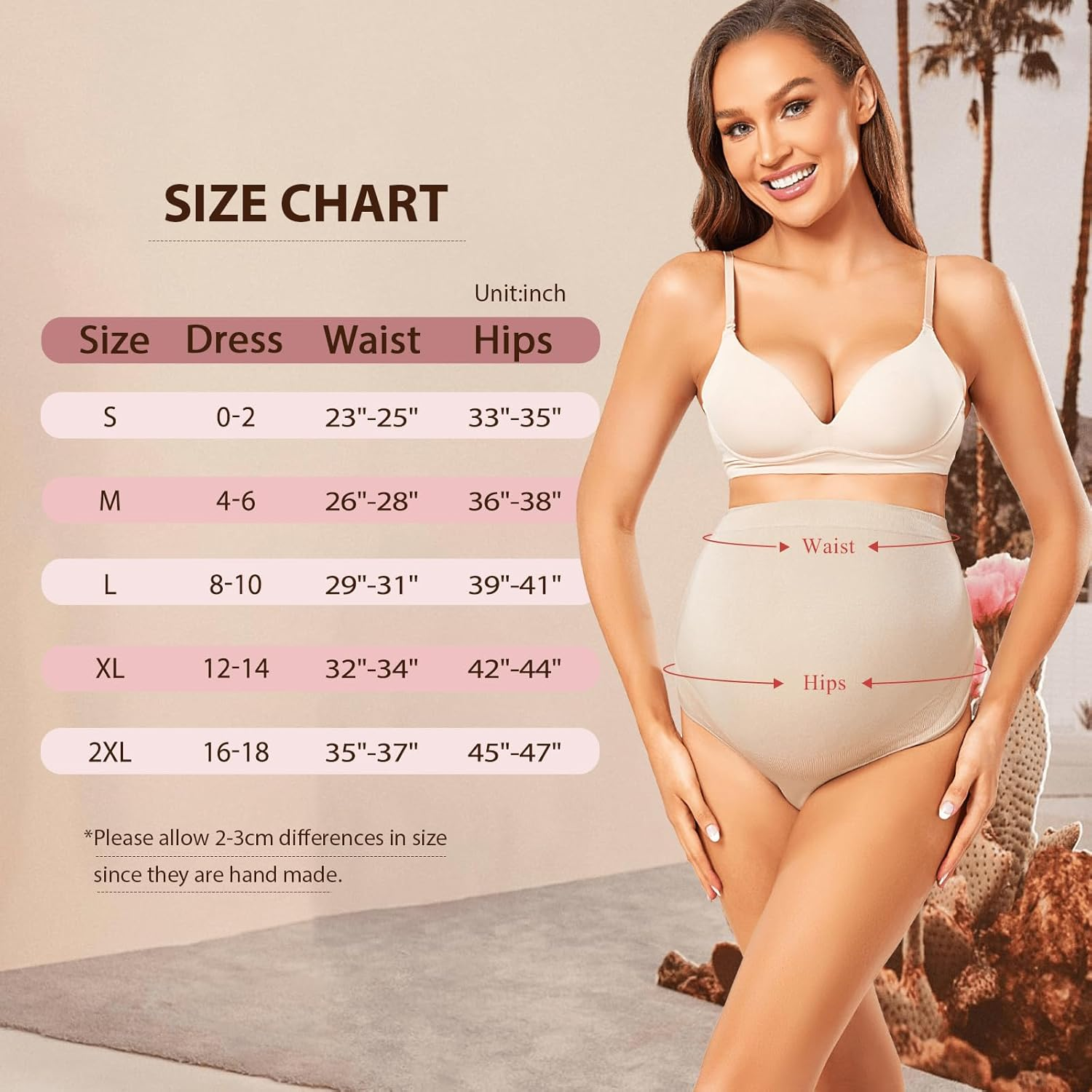 Maternity Underwear Thong over Bump - Pregnancy Shapewear over Belly Support Seamless Pregnant Panties for Women image number 4