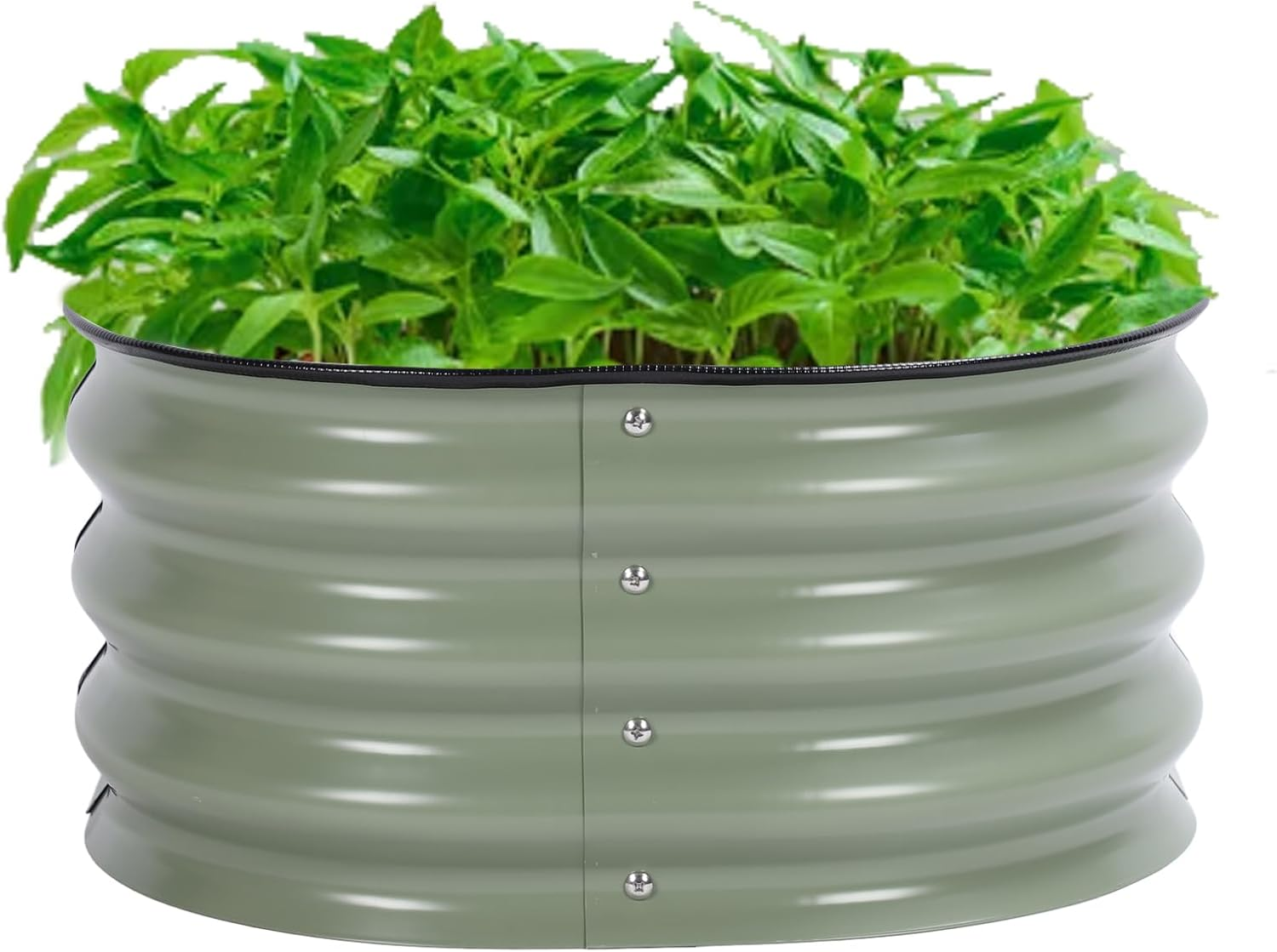 11' Tall Raised Garden Beds Outdoor for Gardening, round Raised Garden Bed Kit, Metal Raised Bed Planter Box for Vegetable, Flower, Fruits, 2.0 &times; 2.0 &times; 0.9 Ft, Open Bottom (Light