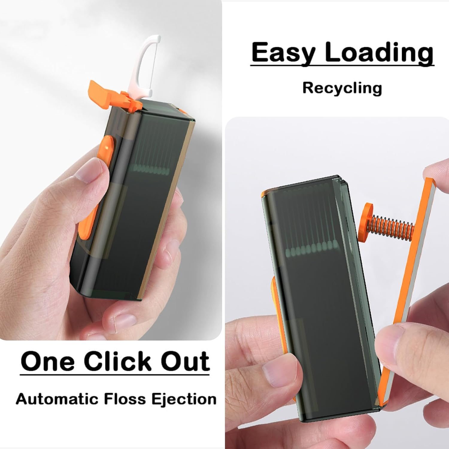 2 Dental Pick Dispenser,Portable Floss Pick Dispenser,Flosser Dispenser, Contains 120 Count Strong Elasticity Floss Sticks,Clean Teeth without Breaking,No Fragrance Smell,More Hygienic. image number 4