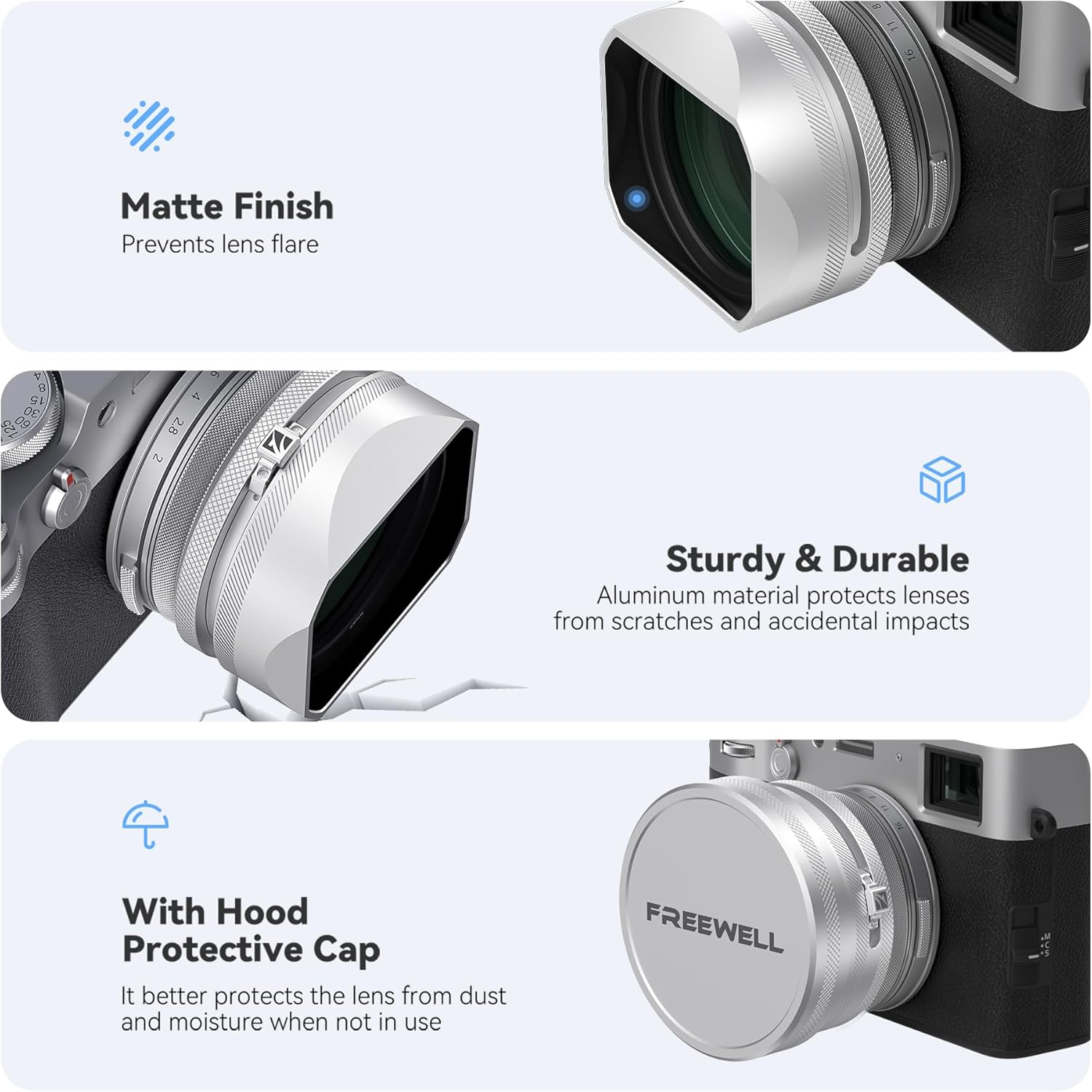 Freewell CPL/GMIST (1/4) Filter Kit with Lens Hood for Fuji X100 Series (X100, X100S, X100F, X100T, X100V, X100VI) (Silver) image number 5