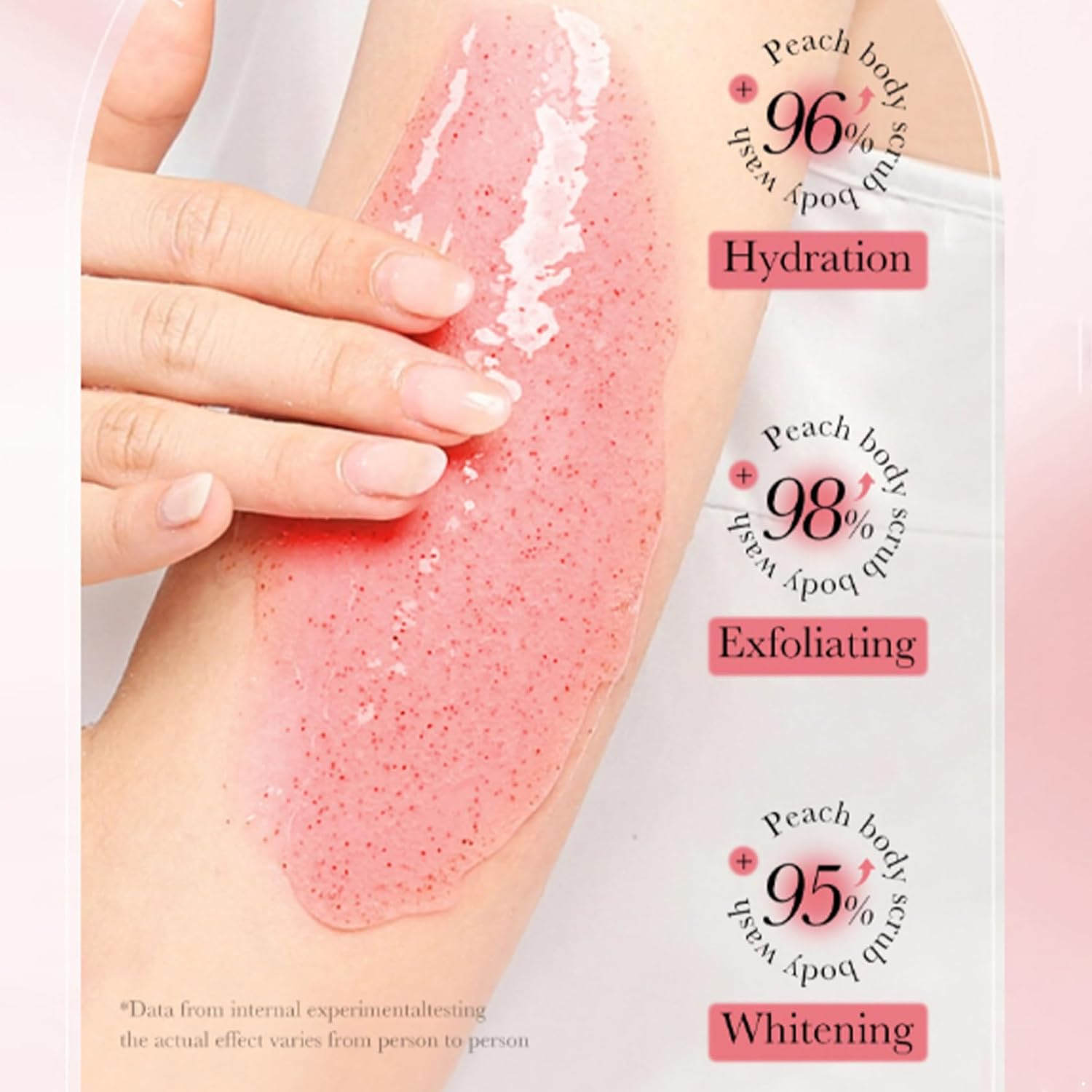 Jugaoge Creamy Peach Scented Body Wash and Scrub 300Ml Exfoliating Shower Gel for Smooth Hydrated Skin Hot Pink One Size image number 6