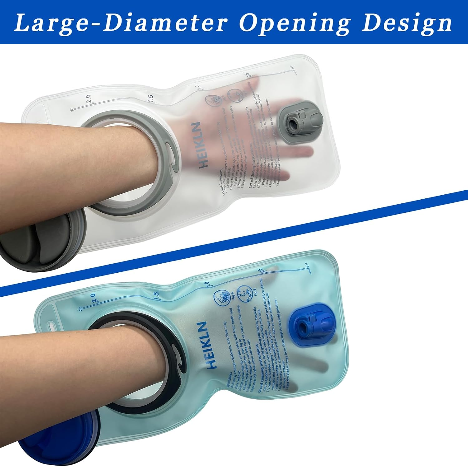 Hydration Bladder 2 Pack, Water Bladder for Hiking Backpack,Leak Proof Water Bladder Bag, BPA Free Military Water Storage Bladder,Hydration Pack for Hiking Climbing Cycling Running Camping image number 3