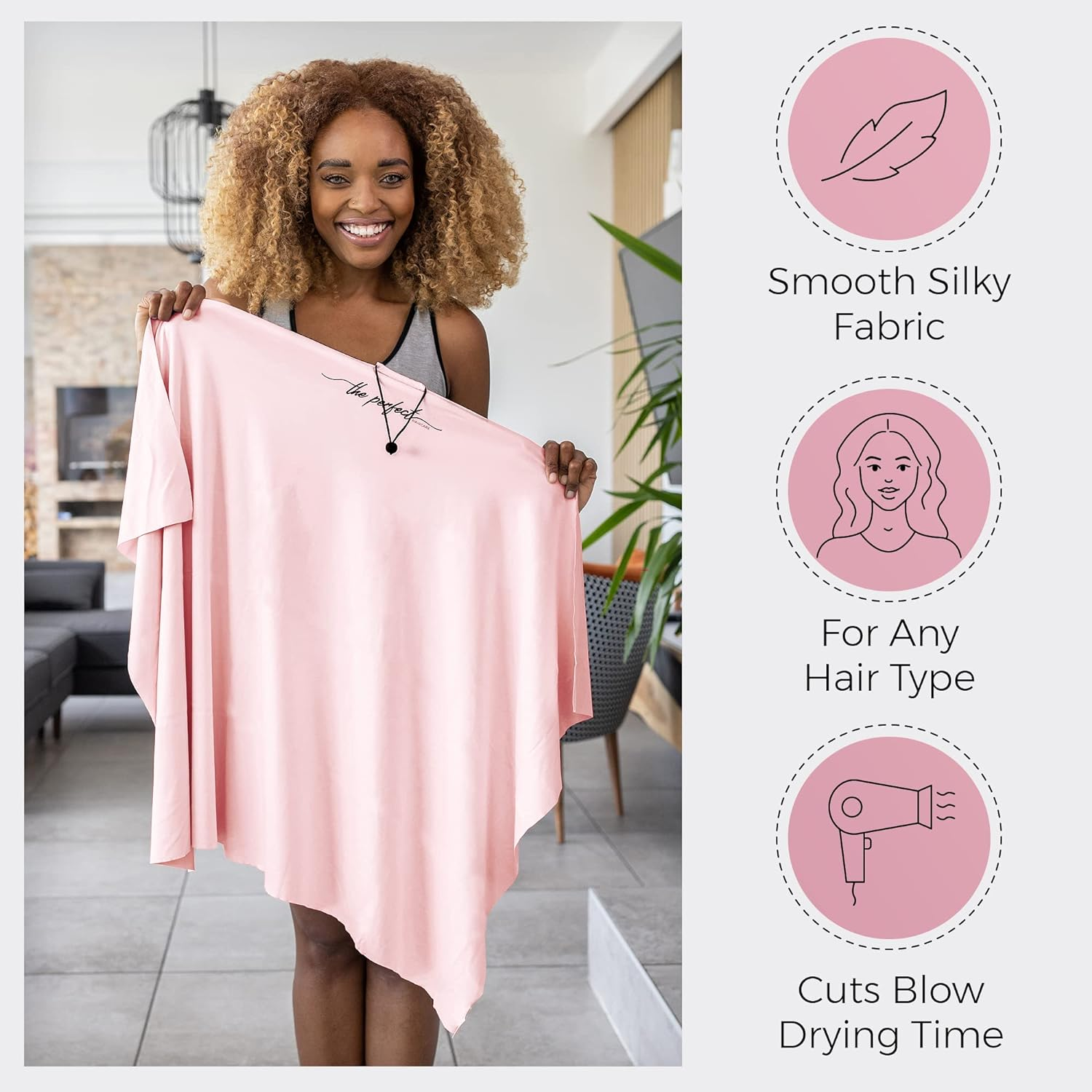 Microfiber Hair Towel Wrap for Women - Gift and Travel - Smooth like Silk - Curly, Wavy, Straight Hair Girls - Plopping Essential - Anti-Frizz, Fast Drying, Works Better than a Cotton T-Shirt image number 1