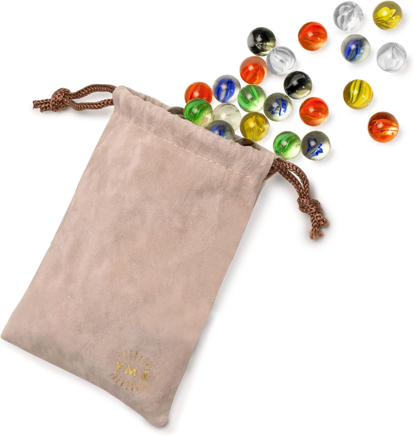 Yellow Mountain Imports 60 Pieces Translucent Chinese Checkers Glass Marbles with Petal Design - 14 Millimeters image number 2