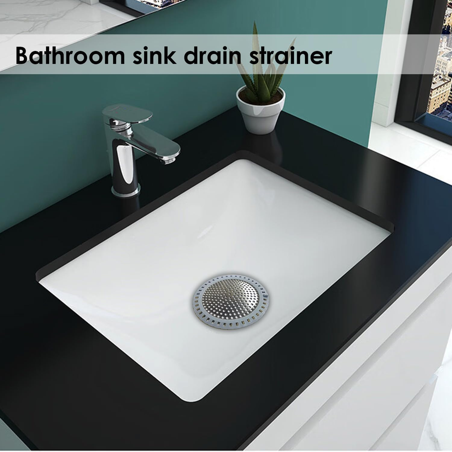 Drain Hair Catcher, Shower Hair Drain Catcher, Shower Drain Cover, Bathtub Drain Strainer, Tub Hair Catcher, Bathroom Sink Strainer Hair Trap Filter, Bathroom Drain Defender, Flat, Round image number 1