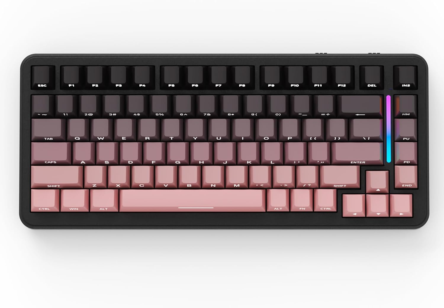 ATTACK SHARK M86 Jointed Mechanical Keyboard, 75% Tri-Mode RGB Wireless Gaming Keyboard (BT/2.4G/USB-C), Side Engraved, Hot Swappable, Pre-Lubricated Linear Switches, 4000Mah-Gradient Black