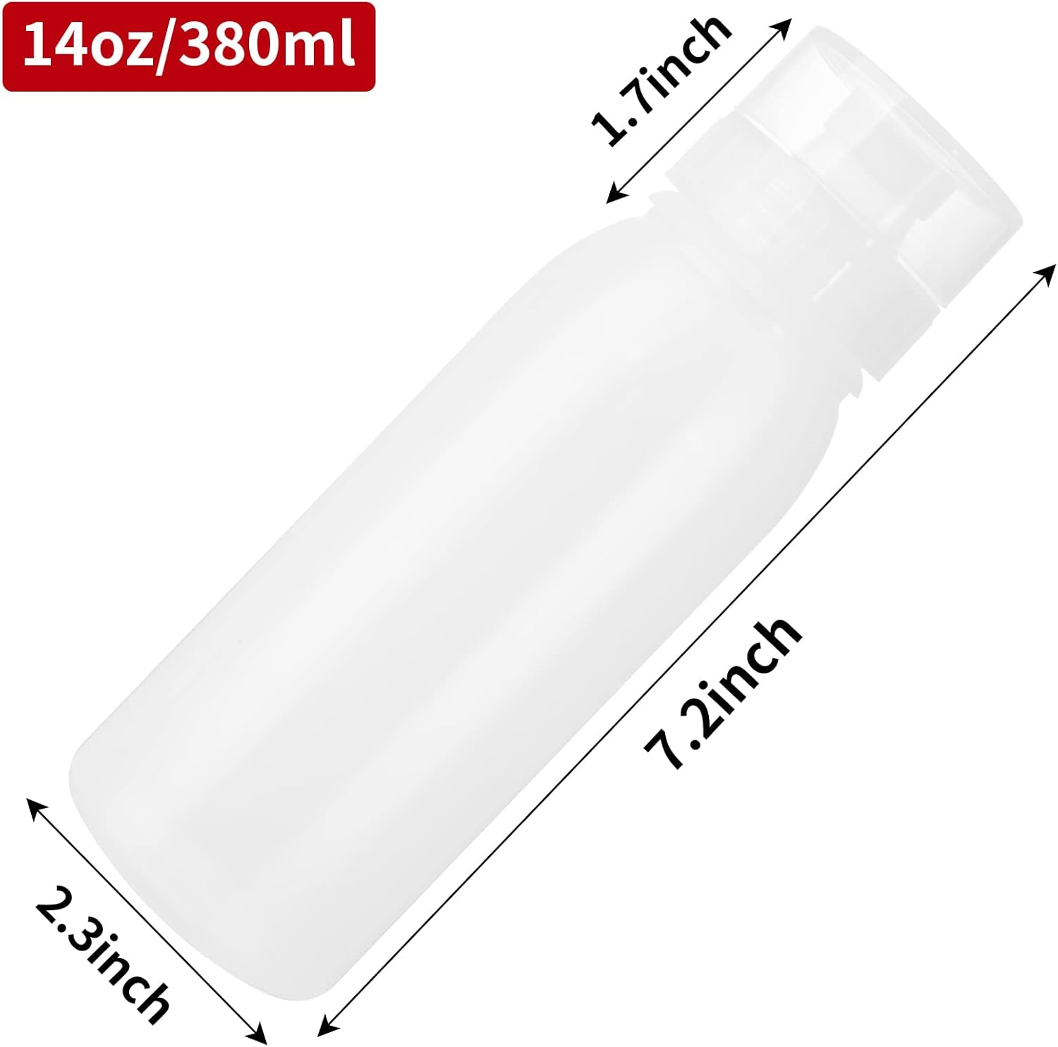 Condiment Porous Squeeze Bottles,Salad Dressing Container,Bottles for Sauces,3-Pack 13 Oz, Syrup Dispenser Great Ketchup, Salad, BBQ Sauce, Oil Transparent image number 4