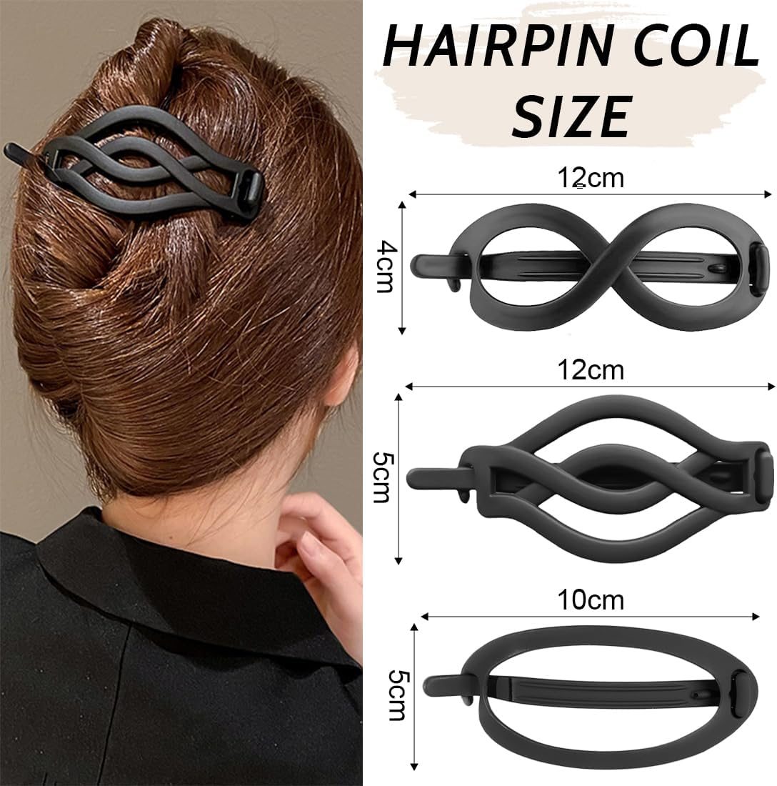 Pack of 6 Hair Clips for Women French Hair Clip Set Banana Clip Ellipse Hair Clips Non-Slip Hair Clips for Thin or Thick Hair Large Classic Vintage Matte Hair Clip for Women Girls image number 3