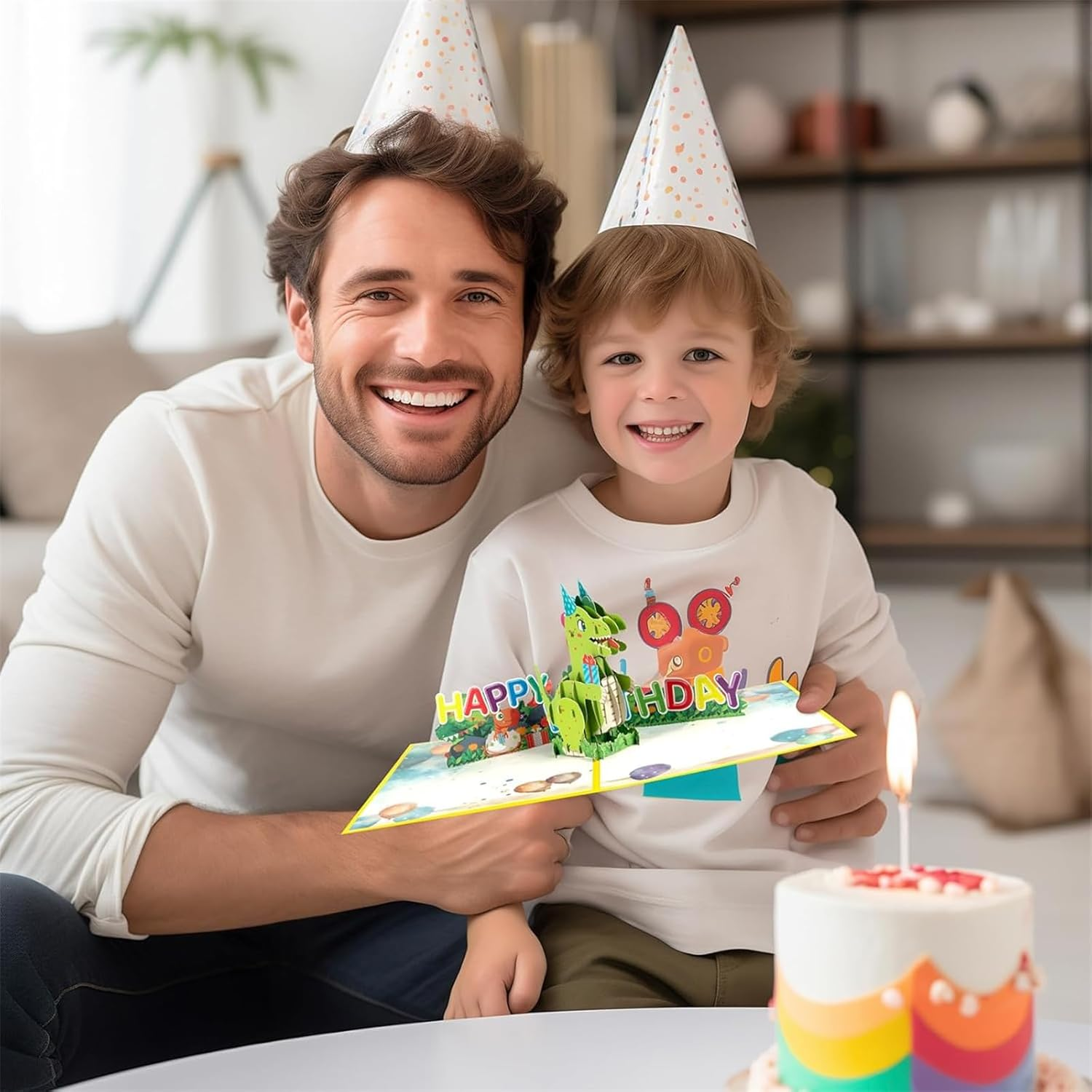 Dinosaur Birthday Pop up Card, Birthday Card with Fun Dinosaur Design, 3D Greeting Card with Envelope, Pop up Birthday Gift Cards for Kids, Boys, Girls image number 5