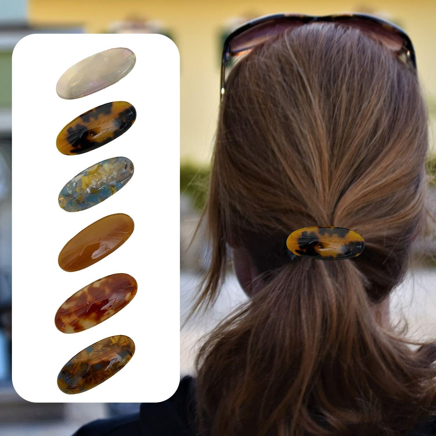 6 Pieces Hair Clips for Women, French Hair Clips for Women, Oval Hair Clips for Women, Fashion Decorative Hair Clips, Party Hair Clips for Girls image number 5