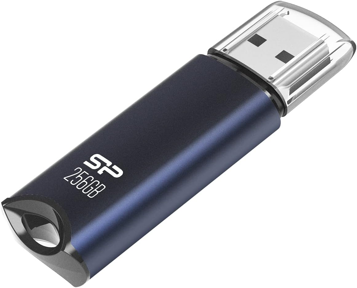Silicon Power 256GB USB 3.0 Flash Drive, Aluminum Casing Built-In Strap Hole, USB 3.2 Gen 1 USB 2.0 Thumb Drive Pen Drive Memory Stick, Dark Blue, Marvel M02 Series image number 5