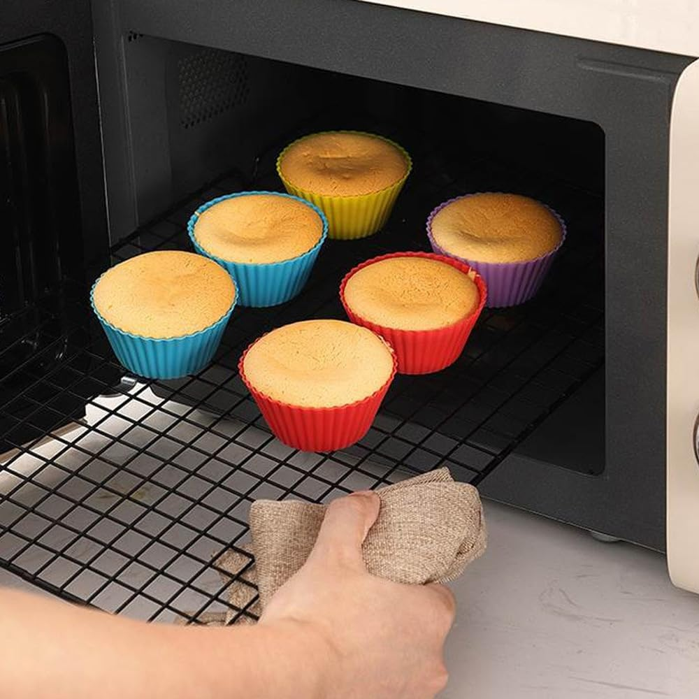 Silicone Cupcake Liners 24 Pack, Reusable Baking Muffin Cups Nonstick image number 6