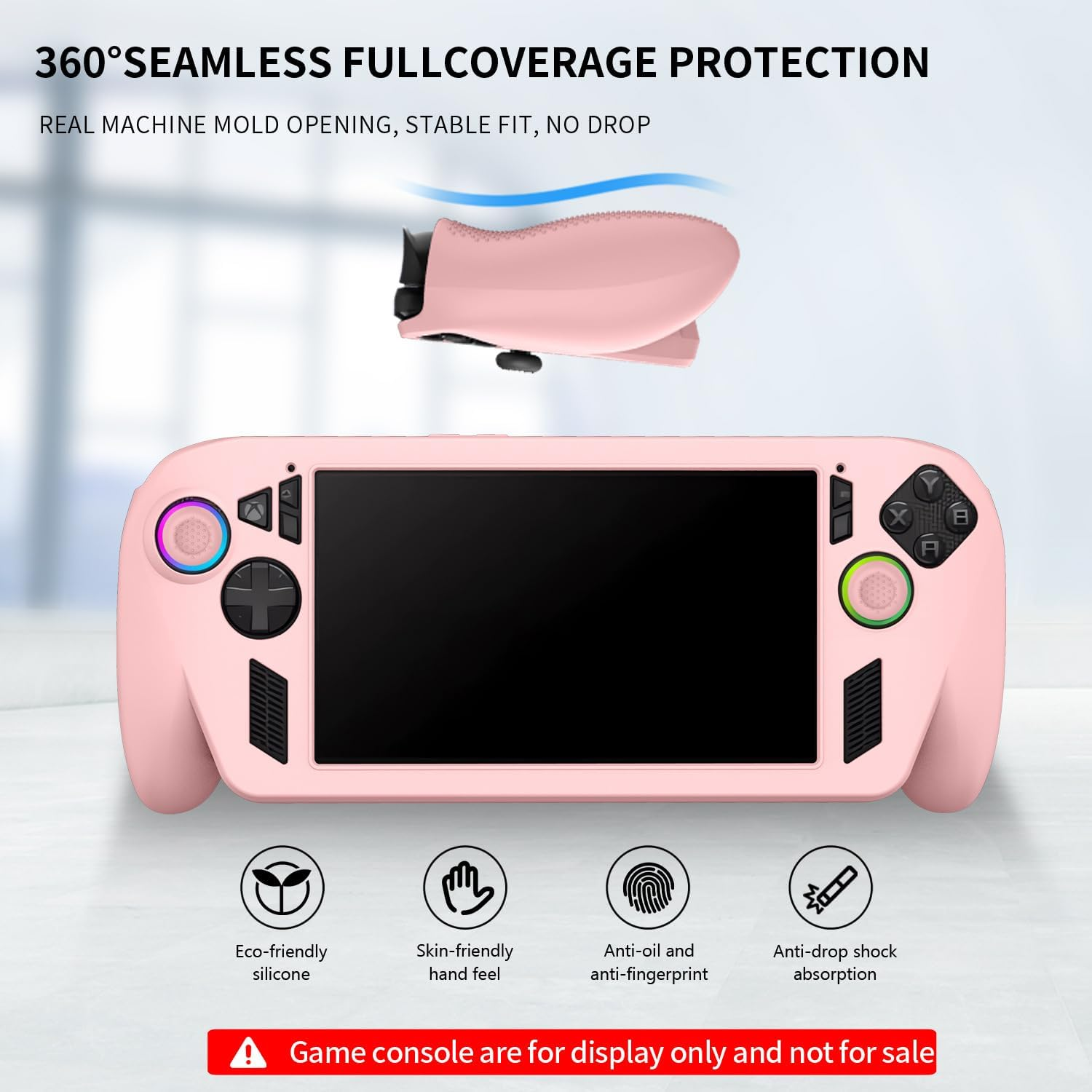 JOYSOG Silicone Case for ROG Xbox Ally/For Xbox Ally X Gaming Handheld Non-Slip Protective Sleeve Cover (Pink) image number 5